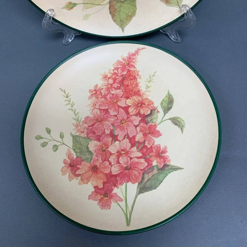 2006 Home Interiors and Gifts Decorative Salad Plates‎ Floral Lot of 2
